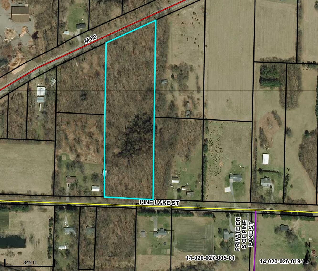 Pine Lake Street Acreage In Michigan, Cass County For Sale